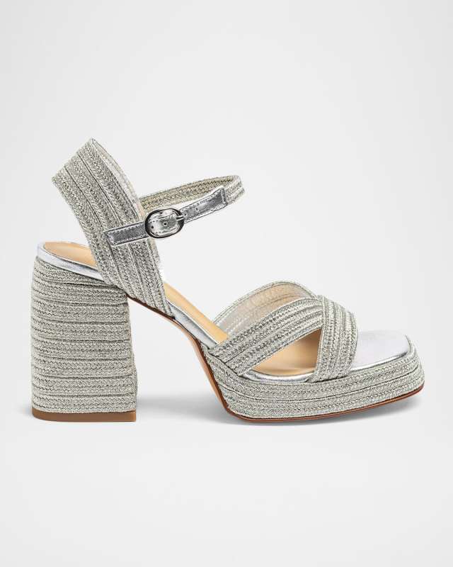 Valle Metallic Braided Platform Sandals